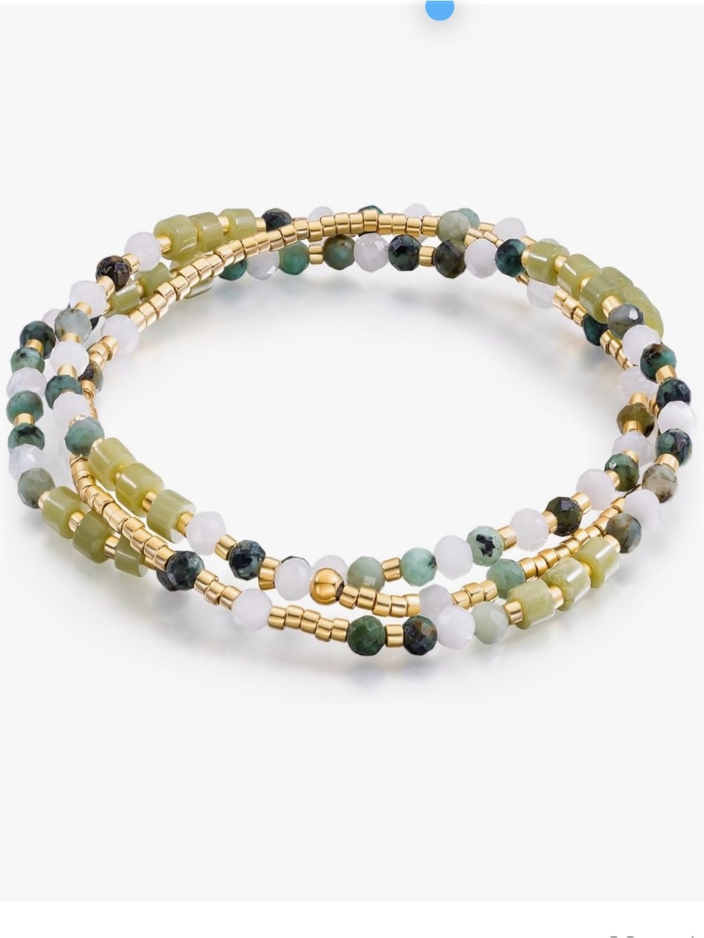 POMODA NWT African Turquoise Southern Jade Beaded Wrap Bracelet Choker